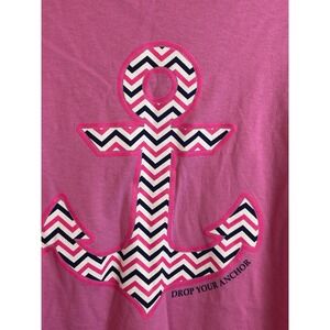 "Drop Your Anchor" Pink‎ Gildan Heavy Cotton Tshirt 100% Cotton Sz 3X